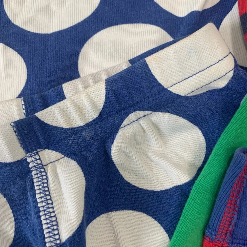 Hanna Andersson kids 100 4 Pajamas Set - Blue, Red, Green dragon polka dots